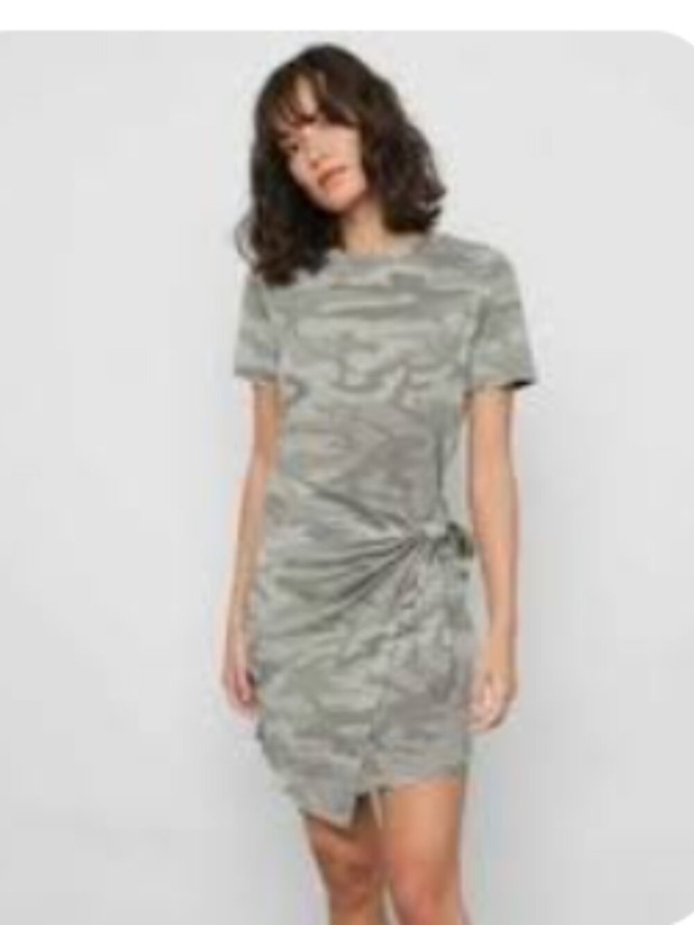 Rails Edie Laurel Camo Tie Waist Tee Shirt Dress size Medium